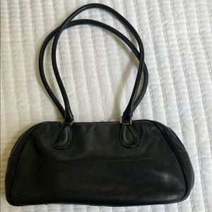 FURLA Small black, pebbled, leather satchel bag